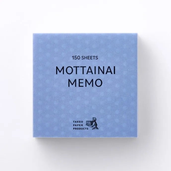 TAKEO MOTTAINAI MEMO Assorted 11 blue, white and grey memo block in packaging