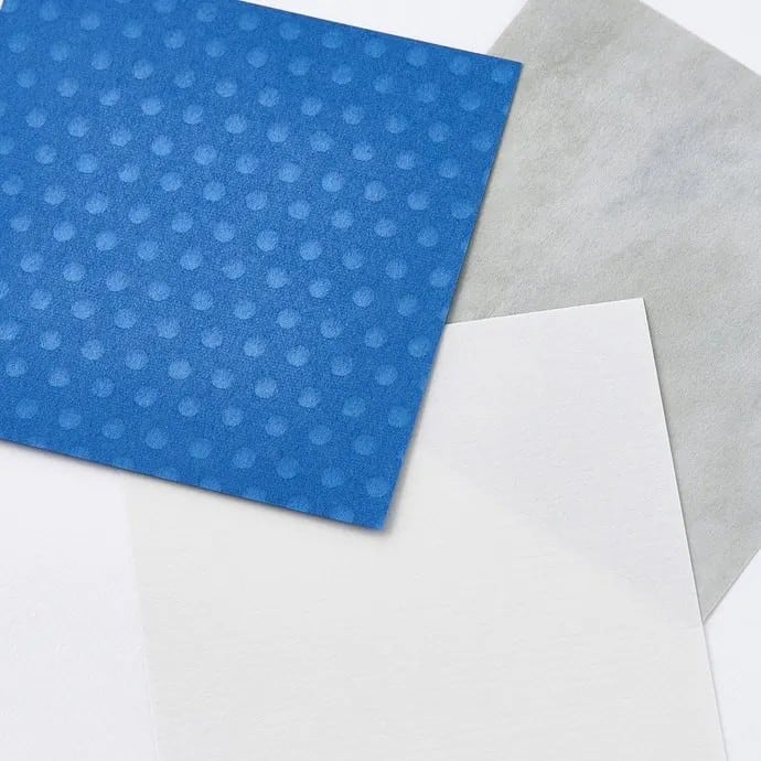 Tamashiki Blue, Re-Shimame Silky White and French Marble Grey memo papers