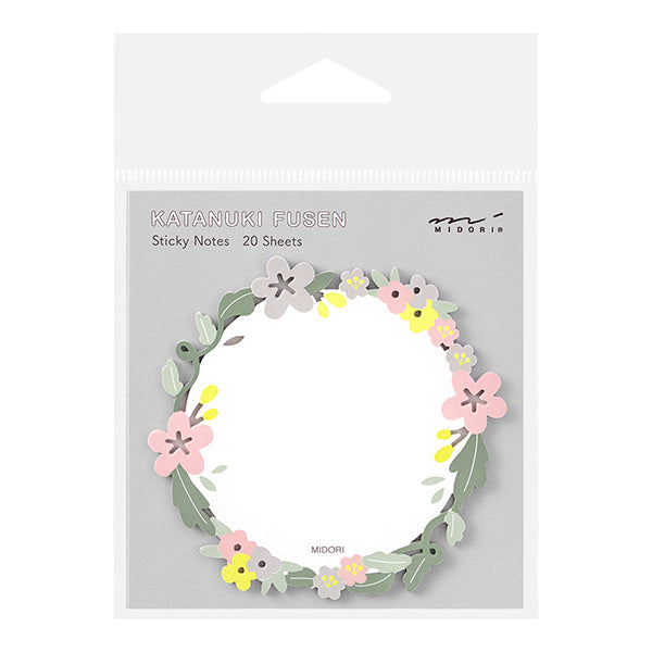 Die Cut Sticky Notes - Floral Wreath