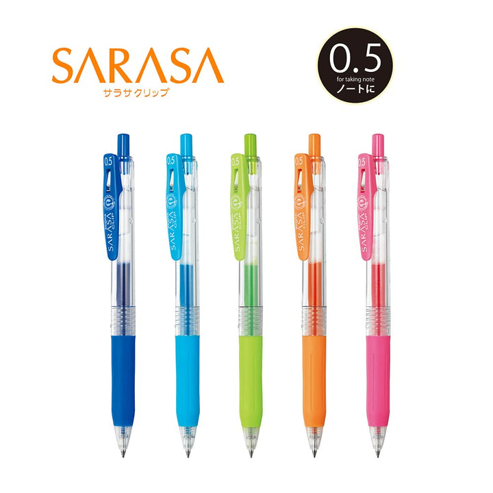 Sarasa Clip Retractable Gel Pens - Set of 5