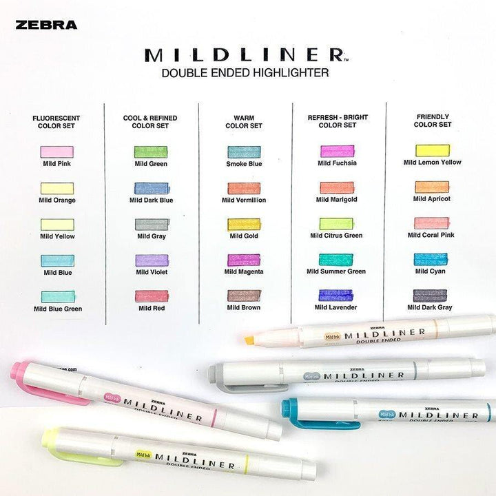 Mildliner Highlighter Markers Set of 5 - Warm - tactile sensibility
