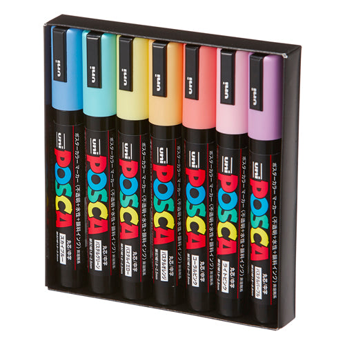 POSCA PC-5M - Medium Paint Marker Pens - Set of 7 - Soft