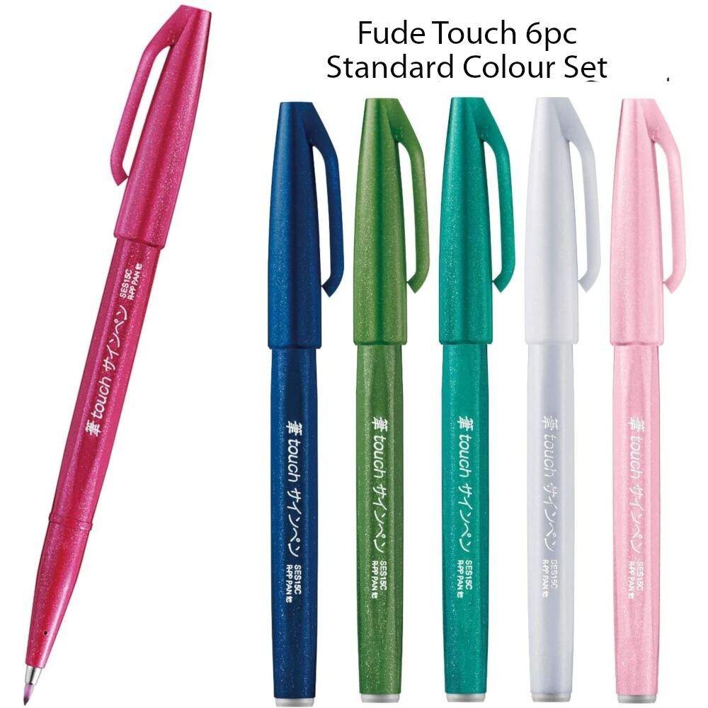 Fude Touch Brush Sign Pen - Set of 6 - New - tactile sensibility