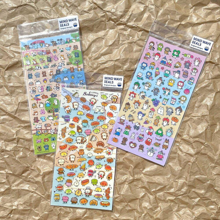 PuchiPuchi Seal Stickers - Cats Playing Dress Up - tactile sensibility