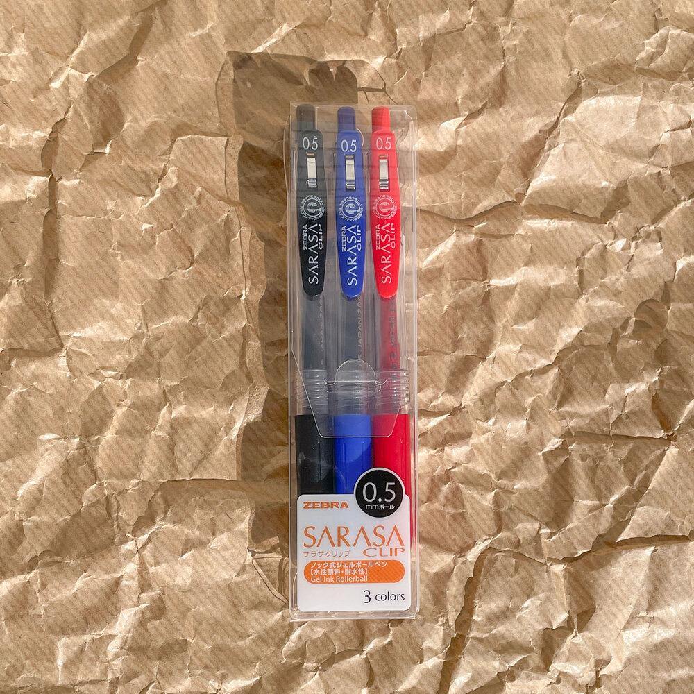 Sarasa Clip Retractable Gel Pens - Essentials 3 Pack - tactile sensibility