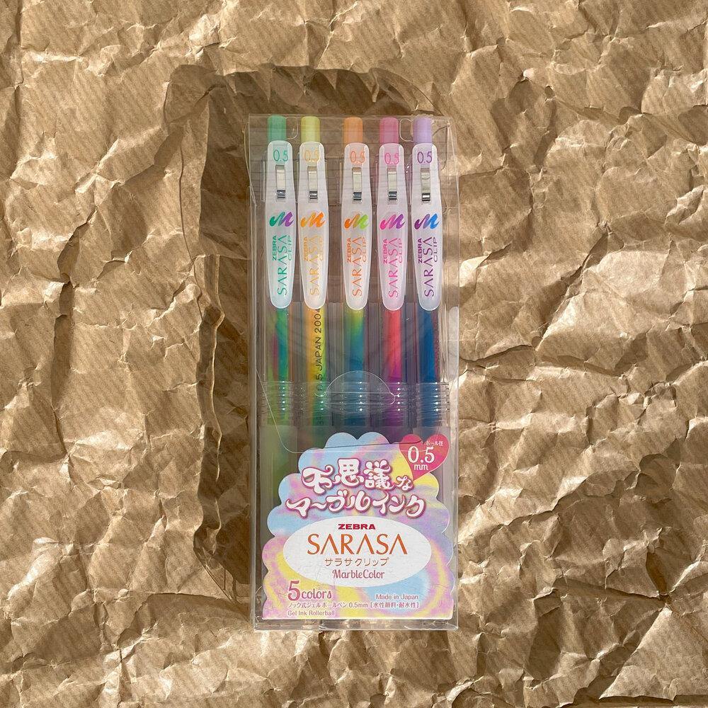 Sarasa Clip Retractable Gel Pens - Marble Set - tactile sensibility
