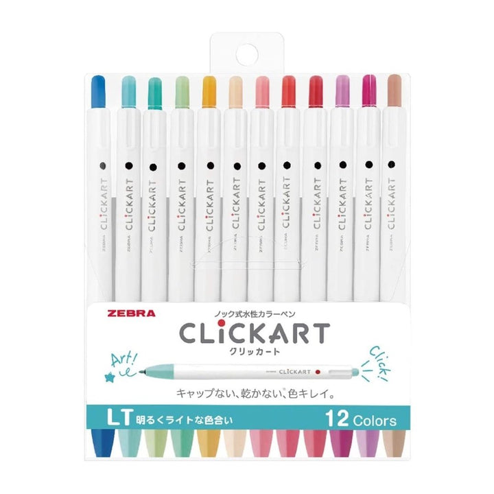 ClickArt Retractable Markers - Set of 12 - Light