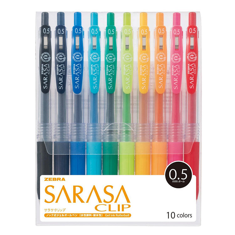 Sarasa Clip Retractable Gel Pens - Set of 10