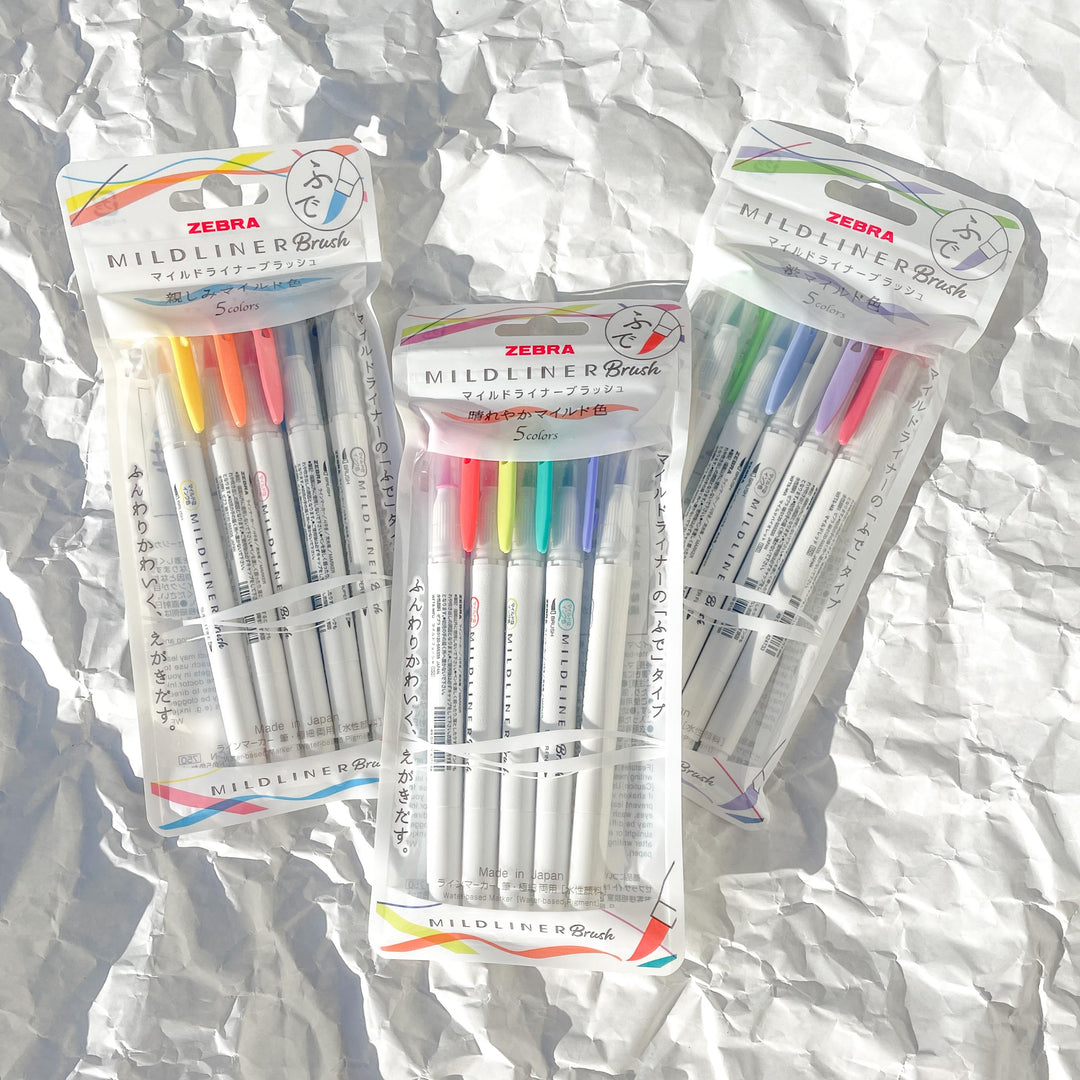 Mildliner Brush Marker Pens - Set of 5