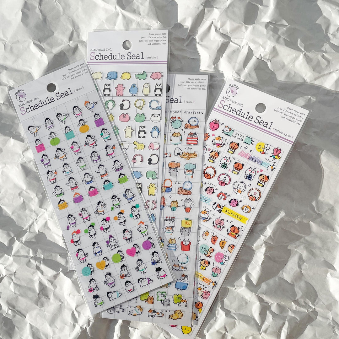 Schedule Seals Sticker Sheet - Gorogoro Nyansuke Cats